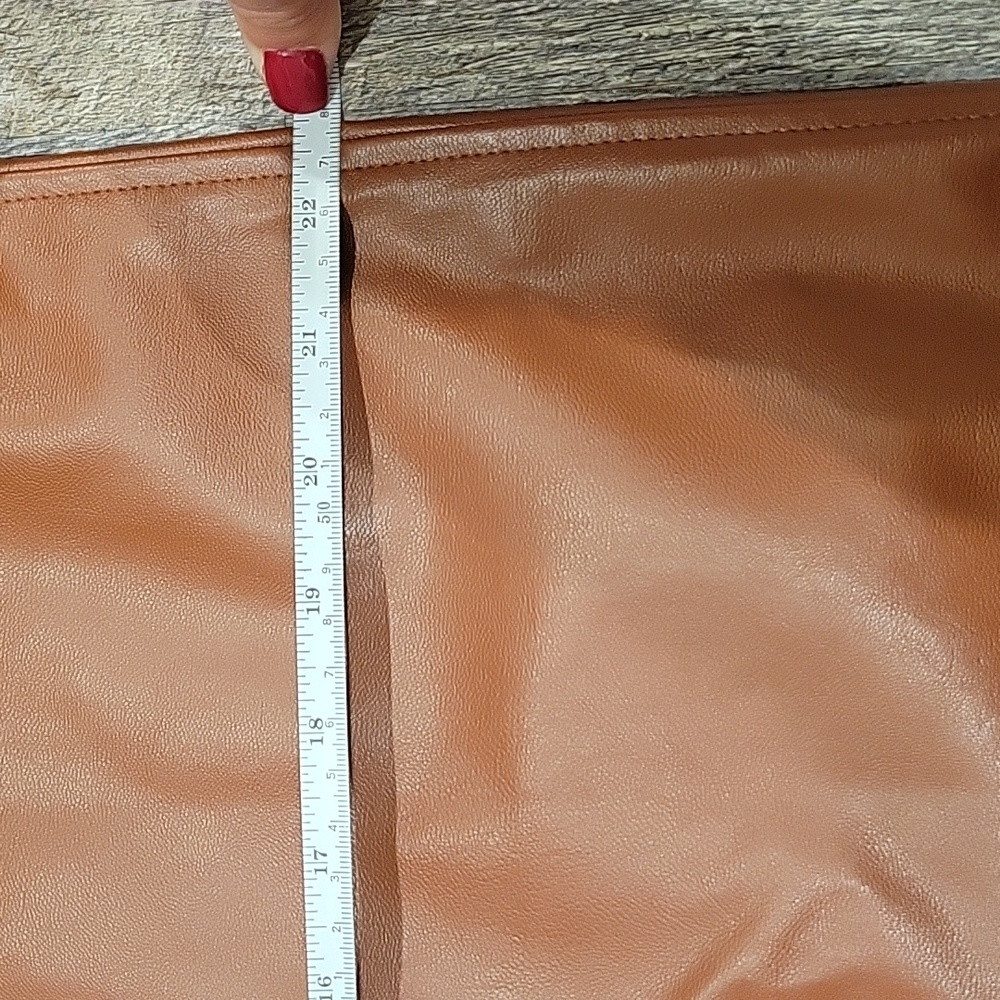 SHEIN Faux Leather Jacket - Cognac Brown Oversized Shacket - XS - Picture 9 of 9